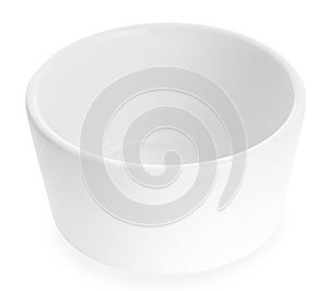 White ceramics plate isolated on white background