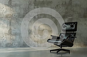 White Chair Against Cement Wall