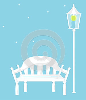 White chair and street lights