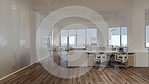 White Chair Table and Modern Office Decoration Ideas