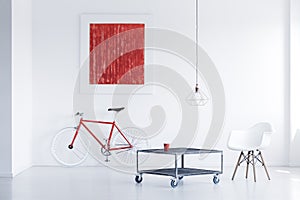 White chair by the table