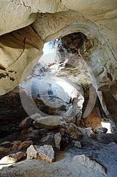 White chalk bell caves Luzit in Israel