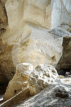 White chalk bell caves Luzit in Israel