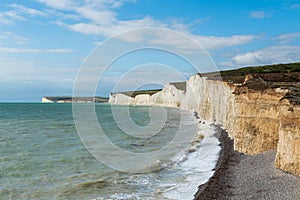 White chalk cliffs from Birling Gap East Sussex England