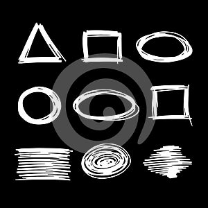 White chalk scribble