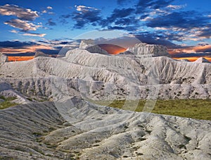 White chalk slopes of the plateau in Ustyurt