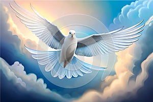 White Charm Dove for peace ai generated.