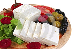 White cheese served on plate