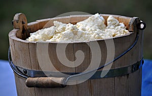 White cheese in a wooden tub_3
