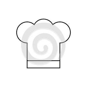 White chef hat on white background. Cook cap