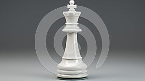 White Chess Figurine With Crown: Vray Tracing, Princesscore, Realistic Rendering