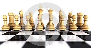 White chess game pieces