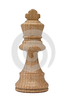 White Chess King Isolated on White Background