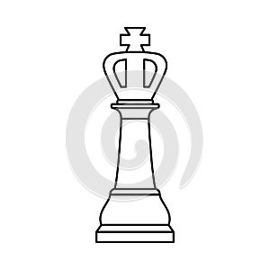 White chess King piece on white background