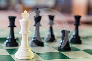 White chess king surrounded