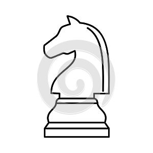 White chess knight piece on white background