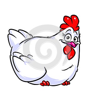 White chicken cartoon illustration