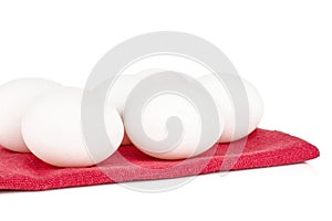 Fresh raw white Eggs isolated on white