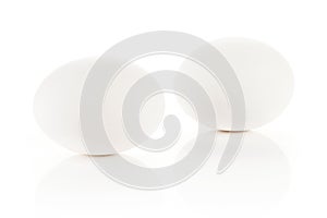 Fresh raw white Eggs isolated on white