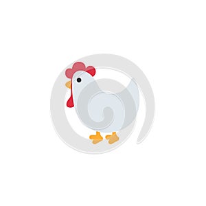 White chicken icon illustration emoji