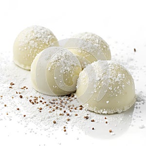 White Chocolate Balls with Powdered Sugar photo