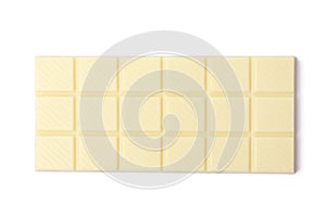 White chocolate bar isolated on a white background