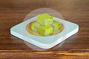 white chocolate fugde and green tea