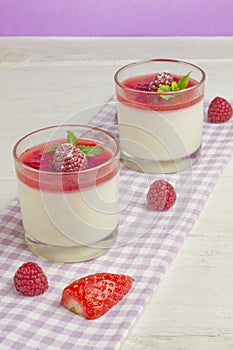 White chocolate panna cotta