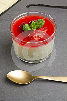 White chocolate panna cotta