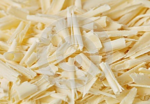 White chocolate shavings close-up