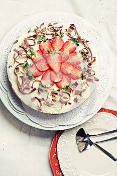 White chocolate and strawberries