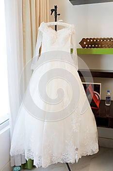 white christian wedding gown