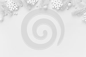White Christmas background with border