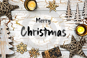 White Christmas Background, English Text Merry Christmas