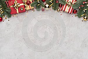 White Christmas Background with Ornament Border