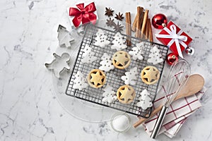 White Christmas Baking Cookies Background