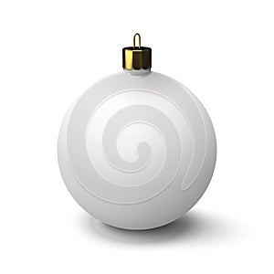 White Christmas ball. 3d shape. Christmas ornament.