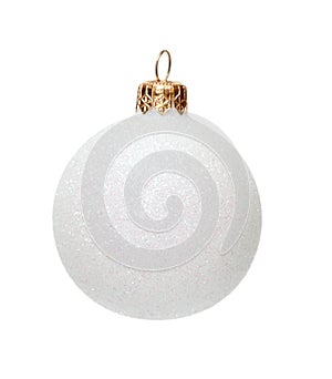 White Christmas ball, isolated photo