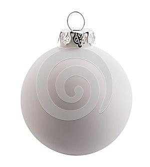 White christmas ball isolated on white background. Clipping path