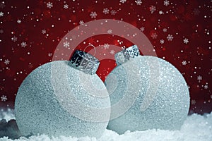 White christmas balls decoration