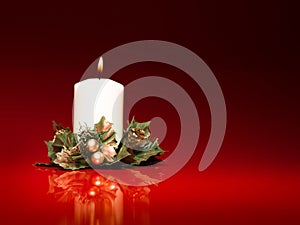 White christmas burning candle