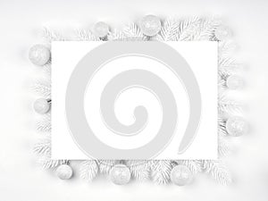 White christmas frame on white