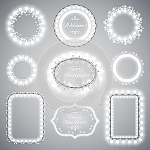 White Christmas Illumination Frames