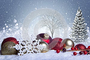 White Christmas Scene Concept photo