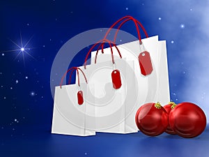 White christmas shopping bag