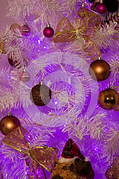 White Christmas tree decoration close-up