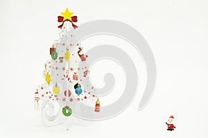 White Christmas tree and little santaclaus photo