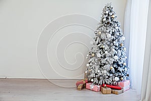 White Christmas Tree New Year presents holiday