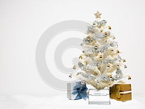 White christmas tree with presents