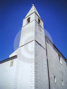 White church and the blue sky
